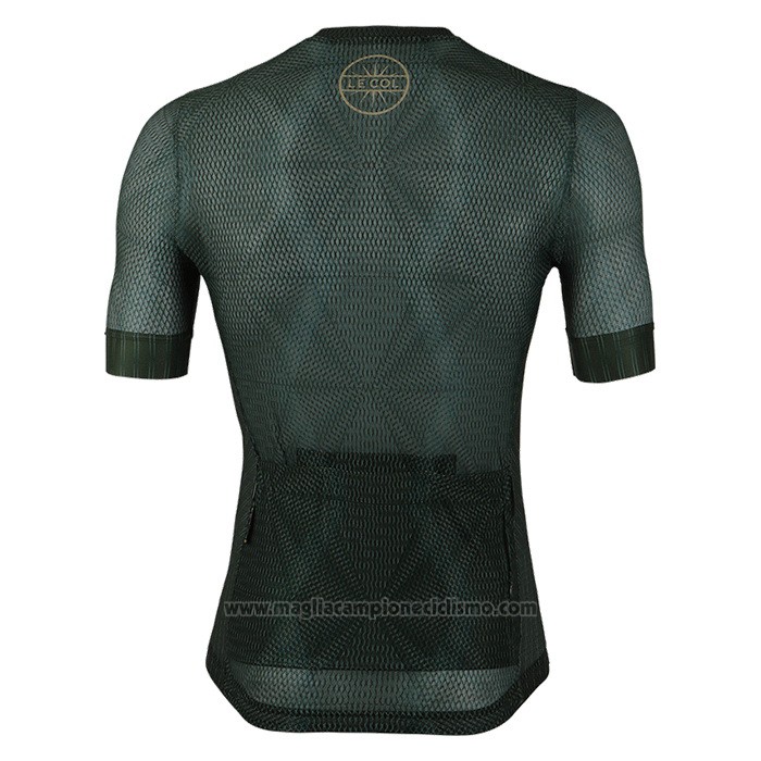 2020 Abbigliamento Ciclismo Le Col Scuro Verde Manica Corta e Salopette